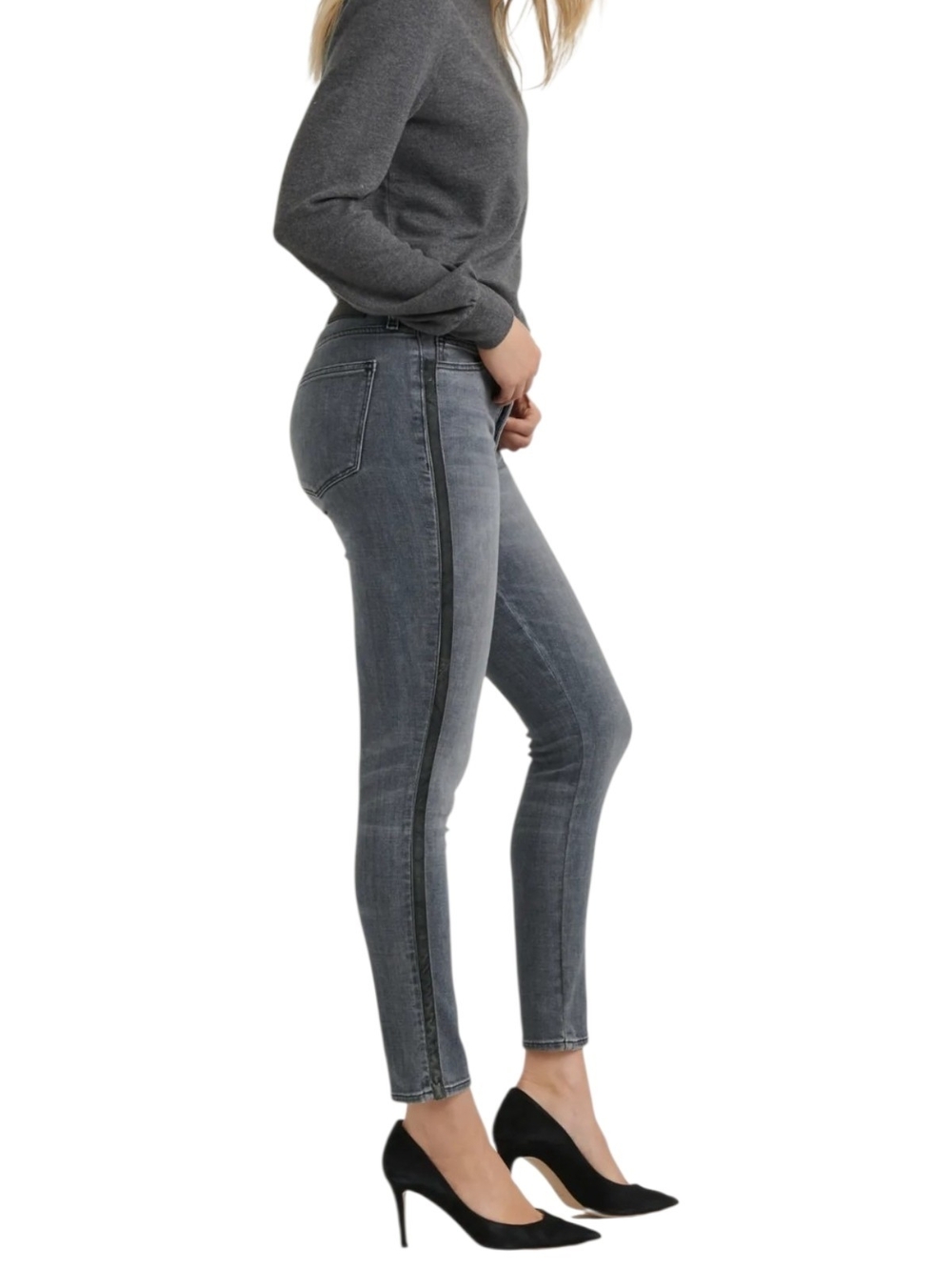 Lucky Brand Hayden Mid Rise Skinny Jeans Gray Denim Womens 10/30 Stretch